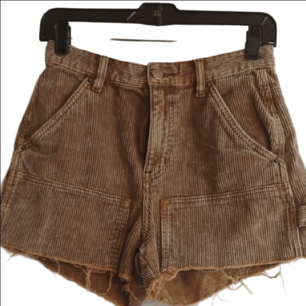 BDG Brown Corduroy Women's Cargo Shorts.Cut Off Carpenter, Size 26.